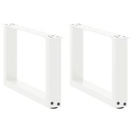 Крака за масичка за кафе, U-образни, 2 бр., бели, 50 x (30-31) см, стомана