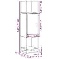 Висока дъска опушен дъб 35,5x35x139 cm Обработено дърво и метал