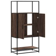 Висока етажерка Кафяв дъб 68x35x139 cm Обработено дърво и метал