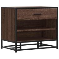 Пейка за обувки Кафяв дъб Изработена дървесина и метал