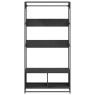 Гардероб, черен, 90x50x180 см, инженерно дърво