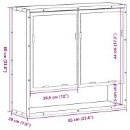 Огледален шкаф за баня Кафяв дъб 65x20x60cm Инженерна дървесина