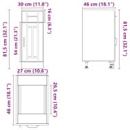 Кухненски шкаф Lucca, старо дърво, инженерно дърво