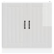 Шкаф за мивка, Lucca, бял гланц, инженерно дърво