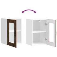 Кухненски стенен шкаф със стъклена врата Lucca опушен дъб