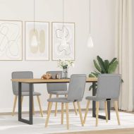 Трапезни столове, 4 бр, облачно сиви, текстил