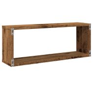 Wall Cube Shelves 4 бр. старо дърво 60x15x23 cm