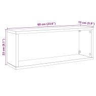 Wall Cube Shelves 4 бр. старо дърво 60x15x23 cm