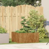 Кашпа, ръждива, 80x80x40 см, патинираща стомана