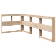 Табла за книги с L-образна, 80 см, масивно дърво бор