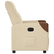 Електрически стол реклайнер , кремав, текстил