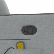 Масажен реклайнер стол, светлосив, текстил