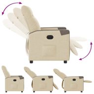Електрически стол реклайнер , кремав, текстил