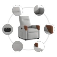 Електрически наклоняем стол, облачно сив, текстил