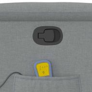 Масажен реклайнер стол, светлосив, текстил