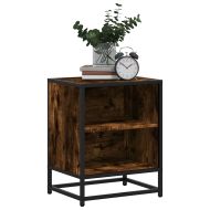 Нощно шкафче опушен дъб 40x31x50cm Изработена дървесина и метал