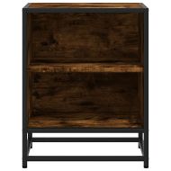 Нощно шкафче опушен дъб 40x31x50cm Изработена дървесина и метал