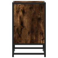Нощно шкафче опушен дъб 40x31x50cm Изработена дървесина и метал