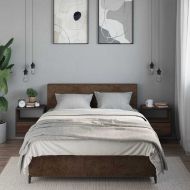 Стенни нощни шкафчета 2 бр. кафяв дъб 40x31x39,5 cm