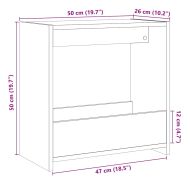 Странична маса, дъб артизан, 50x26x50 см, инженерно дърво