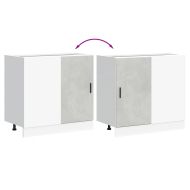 Долен шкаф за мивка "Lyon" Бетонно сив, Инженерно дърво