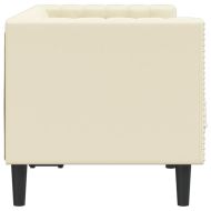 Диван Chesterfield с 2 седящи места от кремава kunstnahast