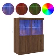 Сайдборд, кафяв дъб, 81x37x100 см, инженерно дърво