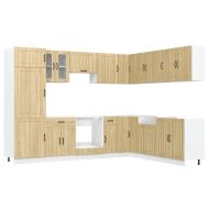 Комплект кухненски шкафове от 14 части Lucca, инженерно дърво