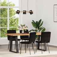 Трапезни столове, 4 бр, черни, кадифе