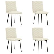 Трапезни столове, 4 бр, кремави, кадифе