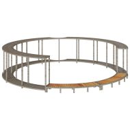 Покрив за джакузи със склад и дървена стъпка Сив полиратан