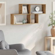 стенна етажерка Дъб артизан 100x18x53 cm инженерна дървесина