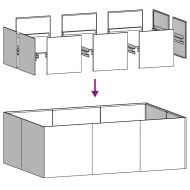 Кашпа, бяла, 120x80x40 см, стомана