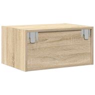 Нощно шкафче за стена с LED осветление, дъб сонома