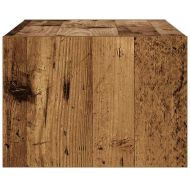 ТВ шкаф с LED осветление, старо дърво, 75x35,5x25 см