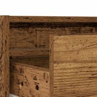 ТВ шкаф с LED осветление, старо дърво, 75x35,5x25 см