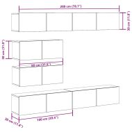 Комплект ТВ шкафове за стенен монтаж 6 части, инженерно дърво