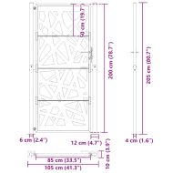 Градинска порта 100x200 см, устойчива на атмосферни влияния стомана, лек дизайн