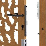 Градинска порта 100x175 см, издръжлива стомана, дизайн с трасета