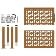 Градинска порта 100x100 см, устойчива на атмосферни влияния стомана, дизайн с кръст