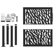 Градинска порта, черна, 100x100 см, стоманена, с трасета