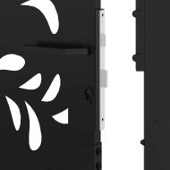Градинска порта, черна, 100x175 см, стоманена, вълнообразна, дизайн
