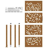 Градинска порта 100x200 см, издръжлива стомана, дизайн с пламък