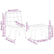 Релакс стол с табуретка черно кадифе