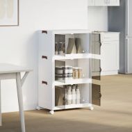 Кутия за съхранение с колела на 3 нива 75 L 64x39,5x110,5 cm