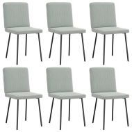 Трапезни столове, 6 бр, светлосиви, кадифе