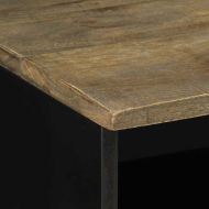 ТВ шкаф, черен, 80x33x46 см, мангово дърво масив