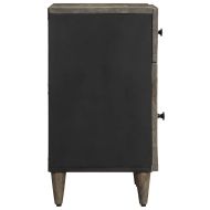 Нощно шкафче Светло сиво 50x33x60 cm Масивна дървесина Манго