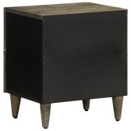 Нощно шкафче Светло сиво 40x33x46 cm Масивна дървесина Манго