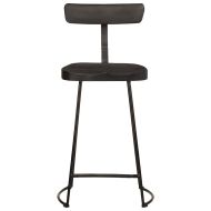 Бар табуретки, 2 бр, 49x43x88 см, черни, мангово масив дърво